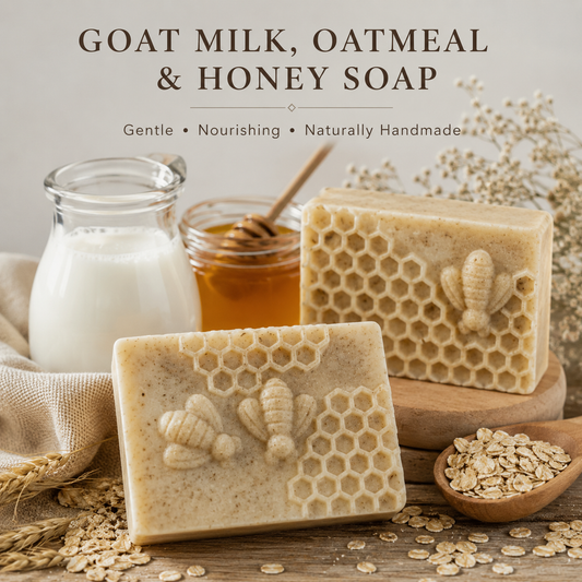 Goat milk, oatmeal and honey unscented soap